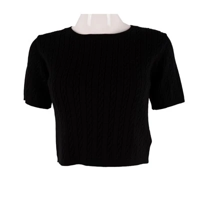 Pulover pentru femei, tricot cu cabluri, cu gât crew